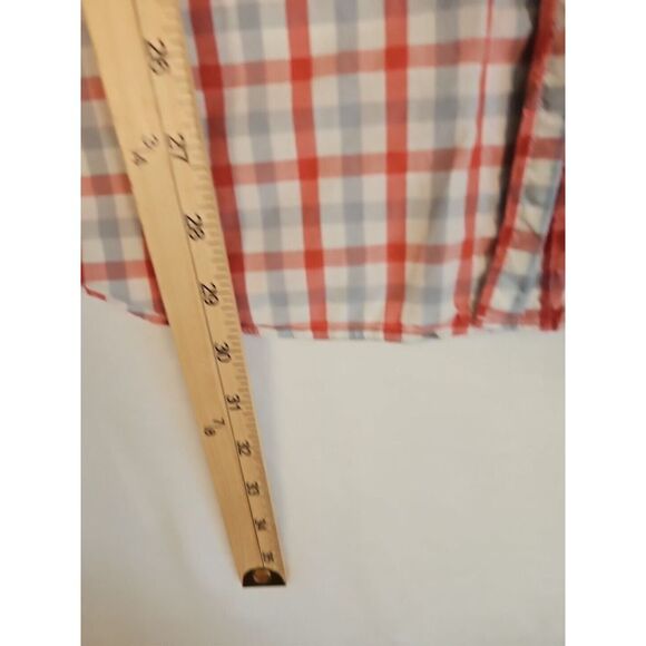 J Crew Men's Checkered Lightweight Dress Shirt Button Pink Short Sleeve Men XL - Picture 7 of 8